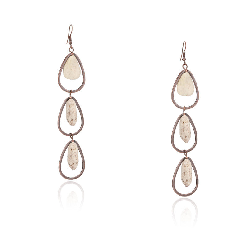 Rustic Couture's® Natural Stone Dangle Earrings