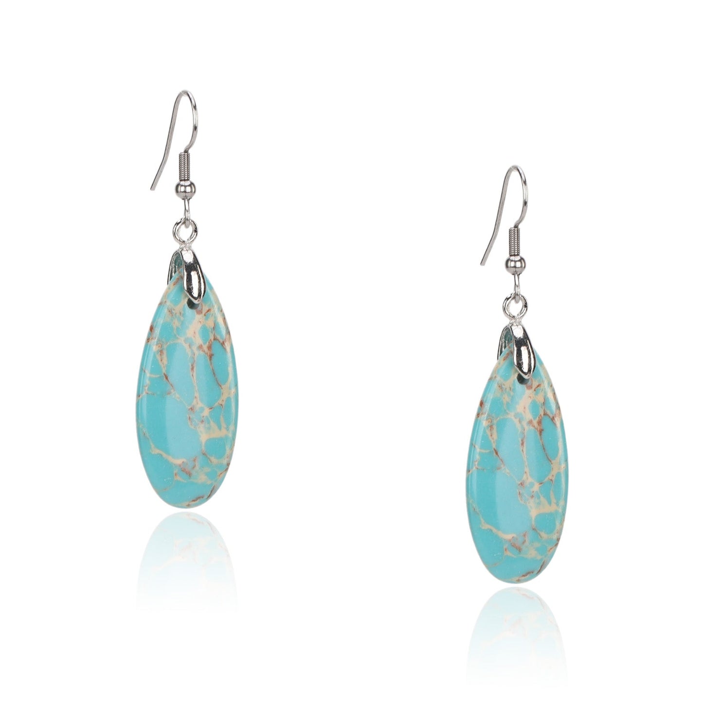 Rustic Couture's®  Natural Stone Water Drop Dangle Earrings