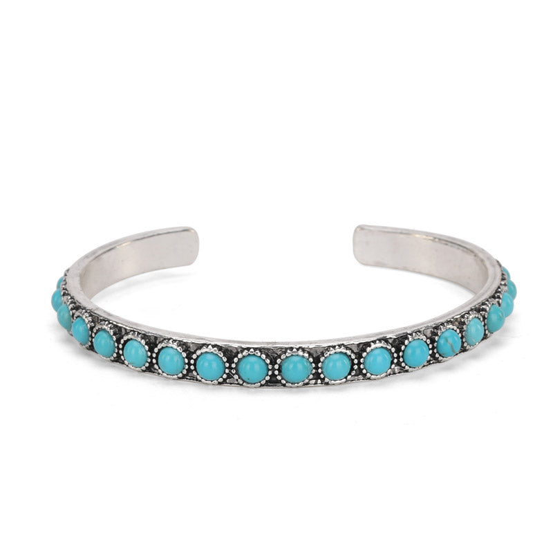 Rustic Couture's® Natural Stone Concho Oval Bracelet