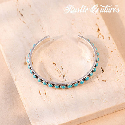 Rustic Couture's® Natural Stone Concho Oval Bracelet