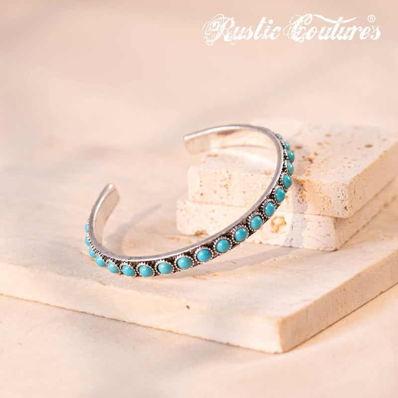 Rustic Couture's® Natural Stone Concho Oval Bracelet