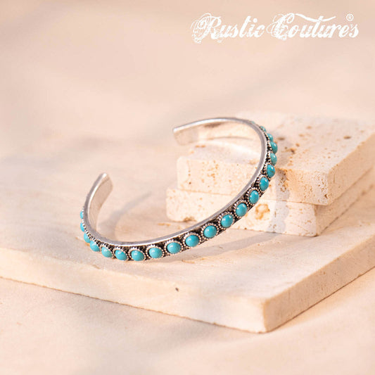 Rustic Couture's® Natural Stone Concho Oval Bracelet