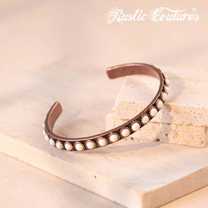 Rustic Couture's® Natural Stone Concho Oval Bracelet