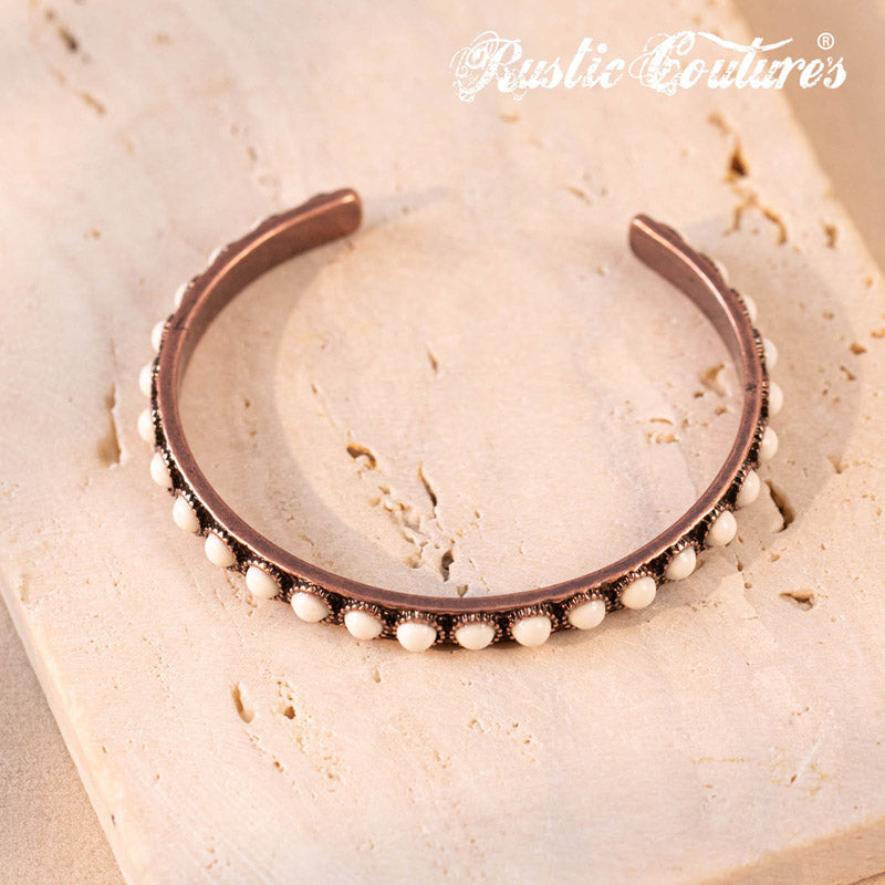 Rustic Couture's® Natural Stone Concho Oval Bracelet