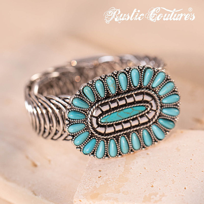 Rustic Couture's® Vintage Navajo Antique Silver Concho Bracelet