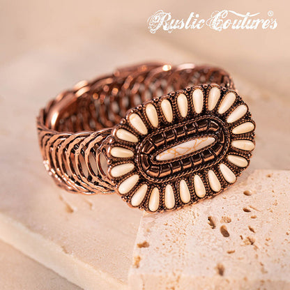 Rustic Couture's® Vintage Navajo Antique Silver Concho Bracelet