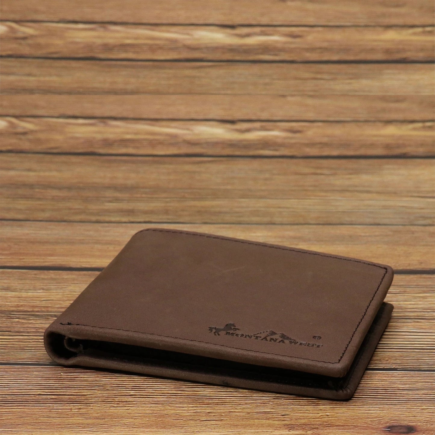 Genuine Leather Men's Bi-Fold Wallet