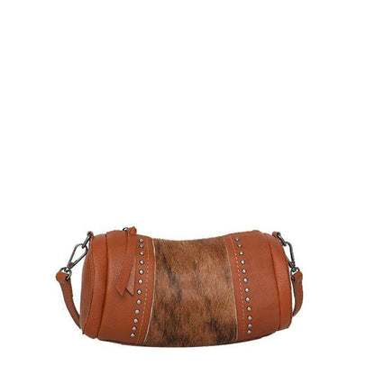 Montana West Genuine Leather Cow-Hide Collection Mini Barrel Bag