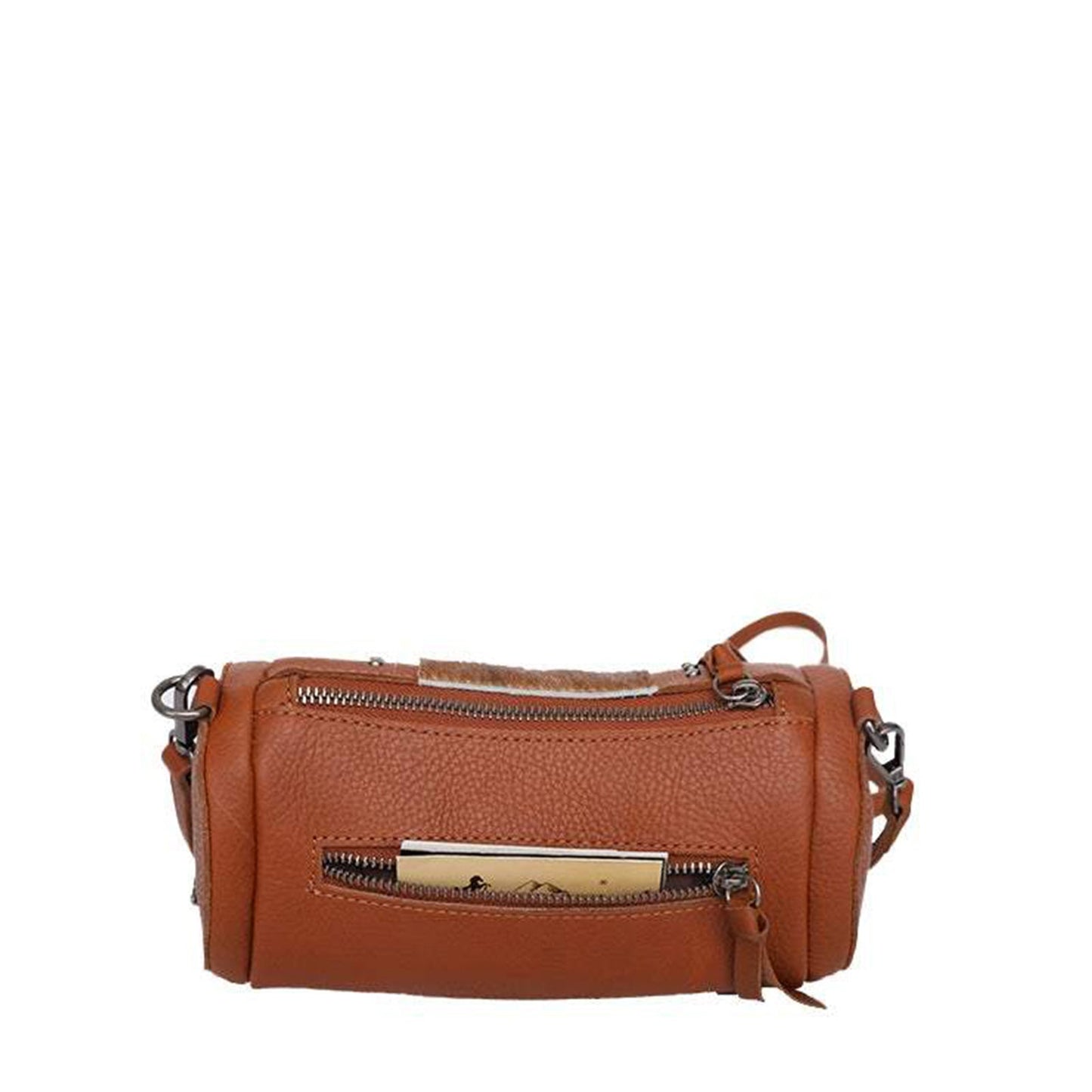 Montana West Genuine Leather Cow-Hide Collection Mini Barrel Bag