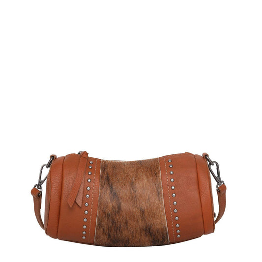 Montana West Genuine Leather Cow-Hide Collection Mini Barrel Bag