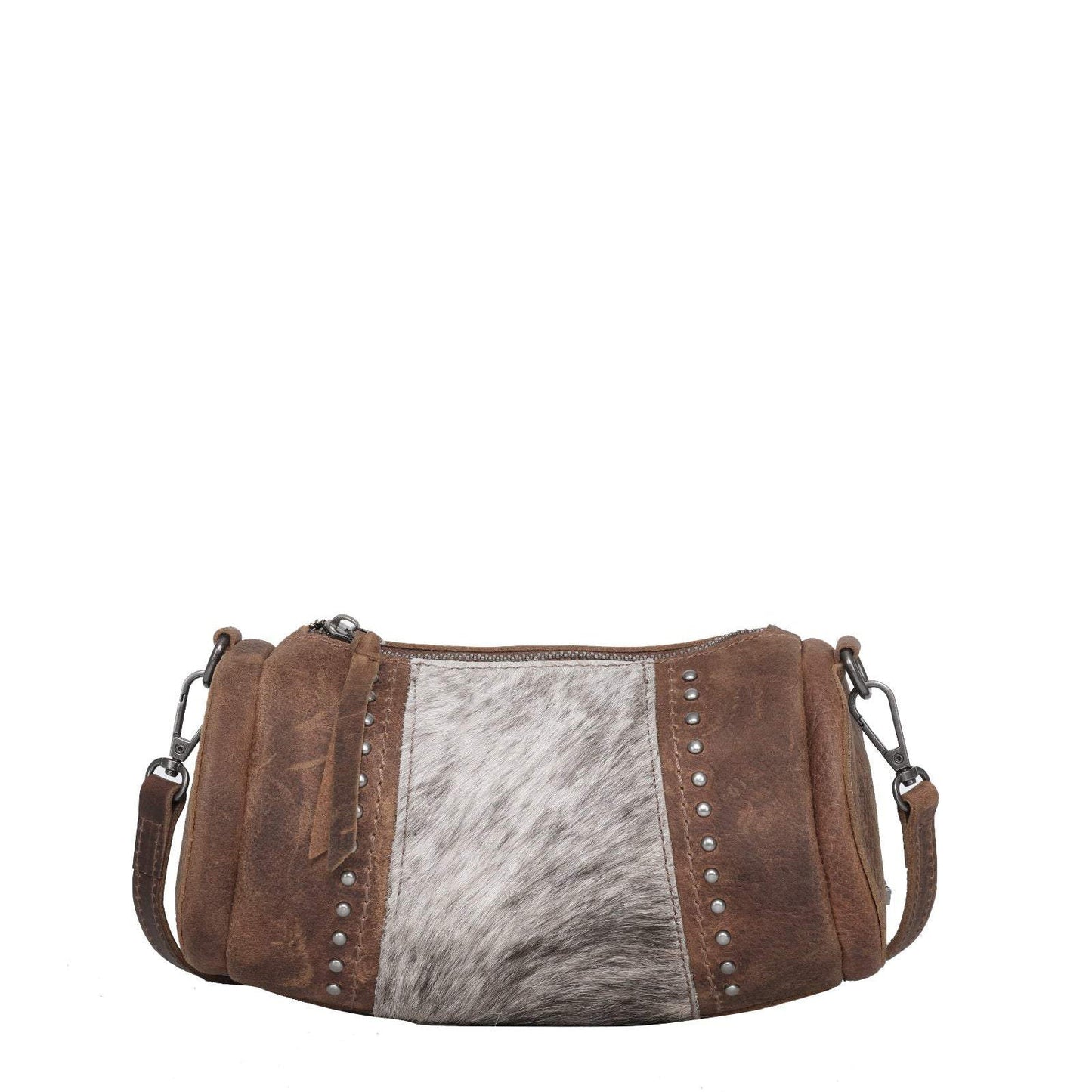 Montana West Genuine Leather Cow-Hide Collection Mini Barrel Bag