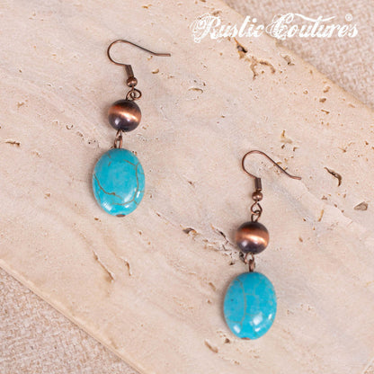 Rustic Couture's® Turquoise Beaded Necklace Earrings Set