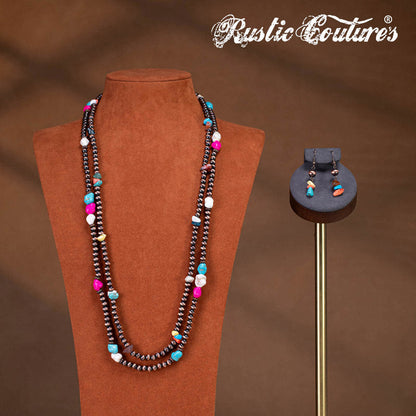 Rustic Couture's® Bohemian Pendant Necklace Earrings Set