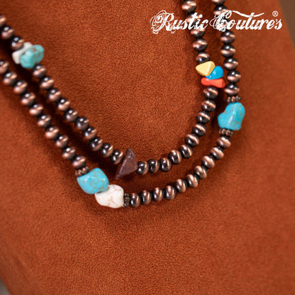 Rustic Couture's® Bohemian Pendant Necklace Earrings Set