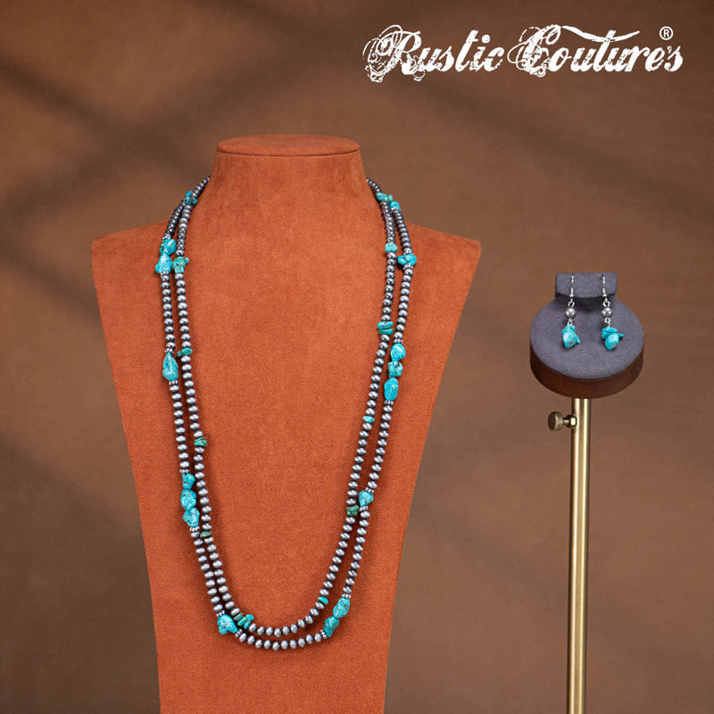 Rustic Couture's® Bohemian Pendant Necklace Earrings Set