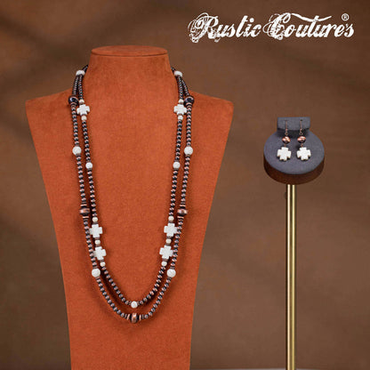 Rustic Couture's® Turquoise Beaded Necklace Earrings Set