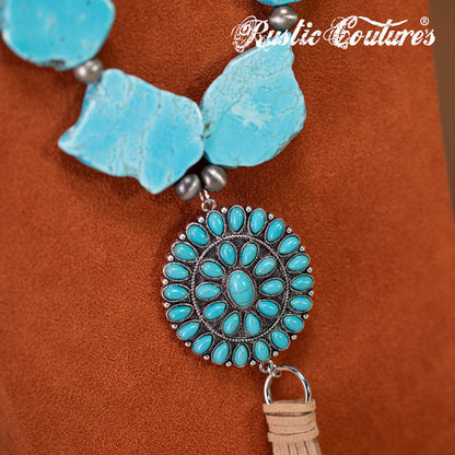 Rustic Couture's® Bohemian Pendant Necklace Earring Set