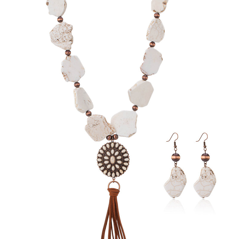 Rustic Couture's® Bohemian Pendant Necklace Earring Set