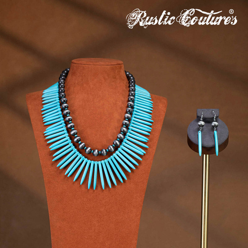 Rustic Couture's® Bohemian Jewelry Sets Pendant Necklace Earrings