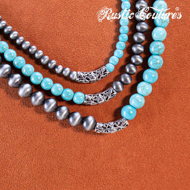 Rustic Couture's® Bohemian Turquoise Beaded Necklace Set