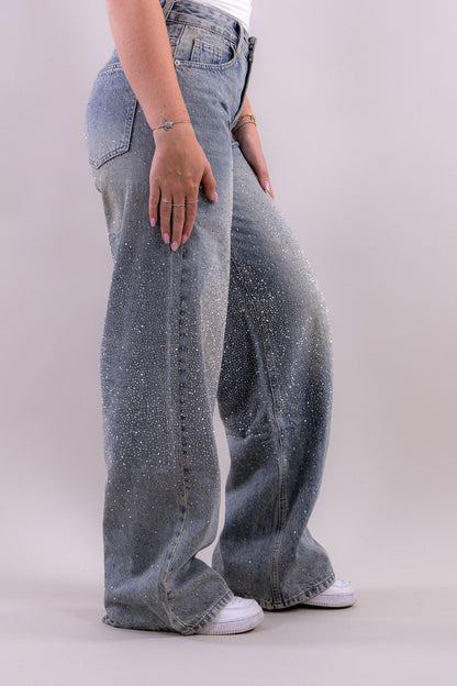 RILEY GLITTER WIDE LEG JEANS