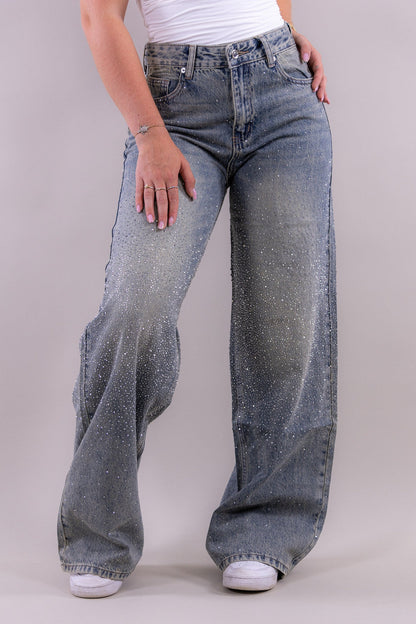 RILEY GLITTER WIDE LEG JEANS