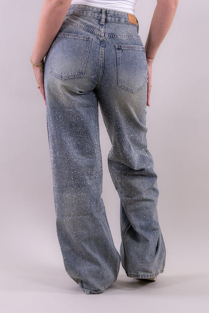 RILEY GLITTER WIDE LEG JEANS