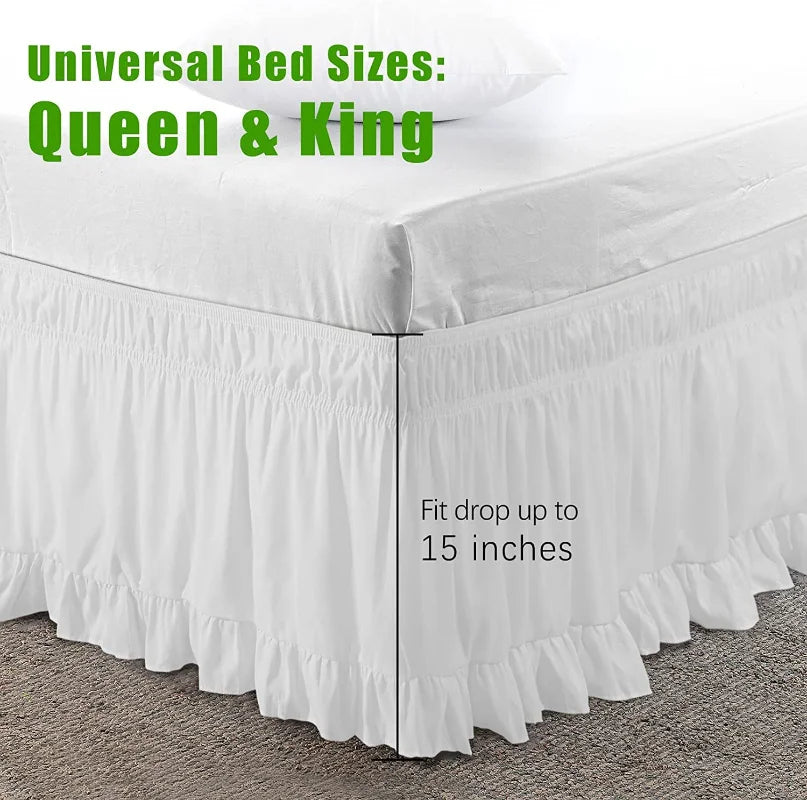 Ruffle Bed Skirt Surrounding Elastic Bed Skirt