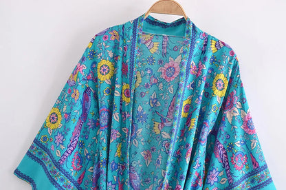 Kaori Peacock Kimono Robe