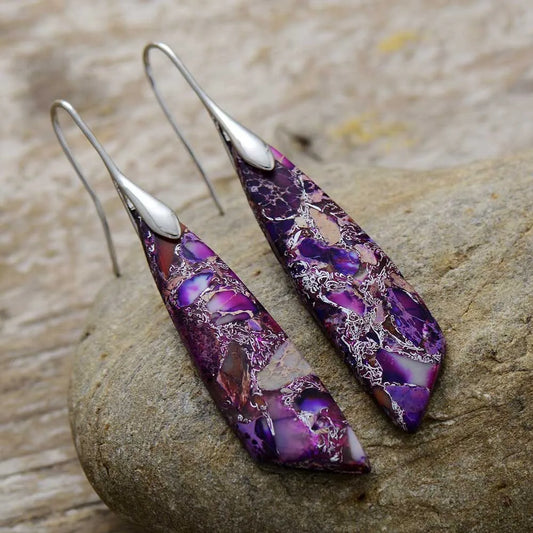 Purple Jasper Dangle Earrings