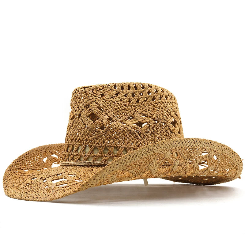 Solid Couples Western Cowboy Hollow Out Straw Hat