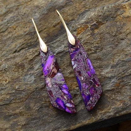 Purple Jasper Dangle Earrings