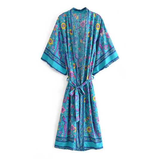 Kaori Peacock Kimono Robe