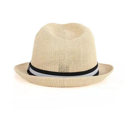 Summer Straw Hollow Breathable Trilby Hat