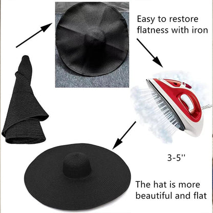 Foldable Women Wide Brim Straw Hat