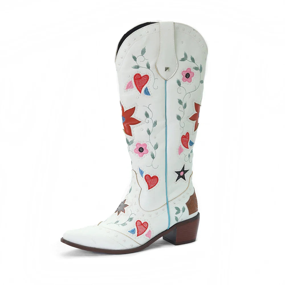 Boho Chic Embroidered Western Cowboy Boots