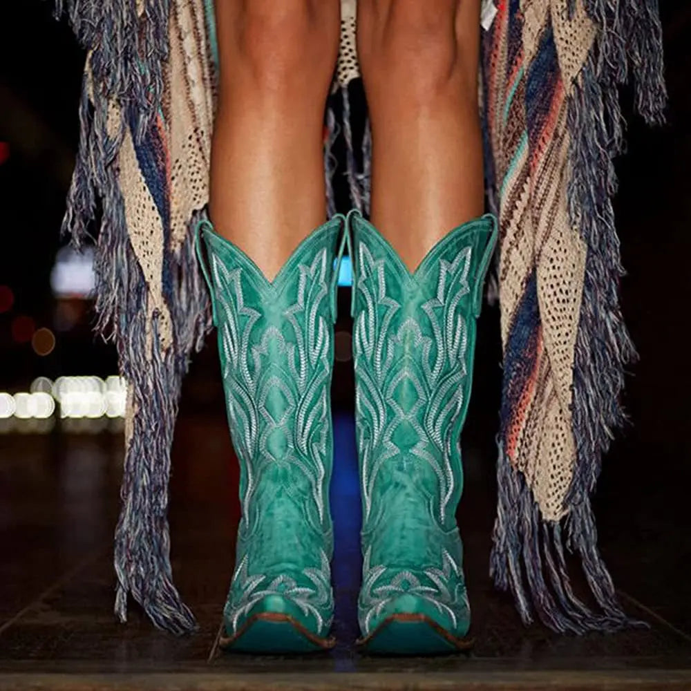 Classic High-Rise Western Cowboy Boots