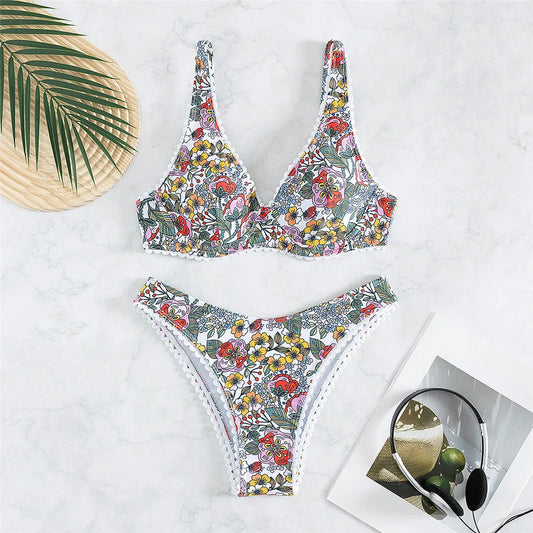 Tropical Paradise High Waist Swimsuit