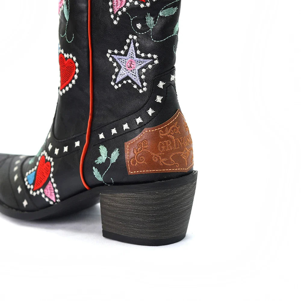 Boho Chic Embroidered Western Cowboy Boots