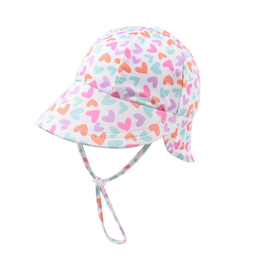 UPF 30+ Orange Heart Kids Bucket Hat