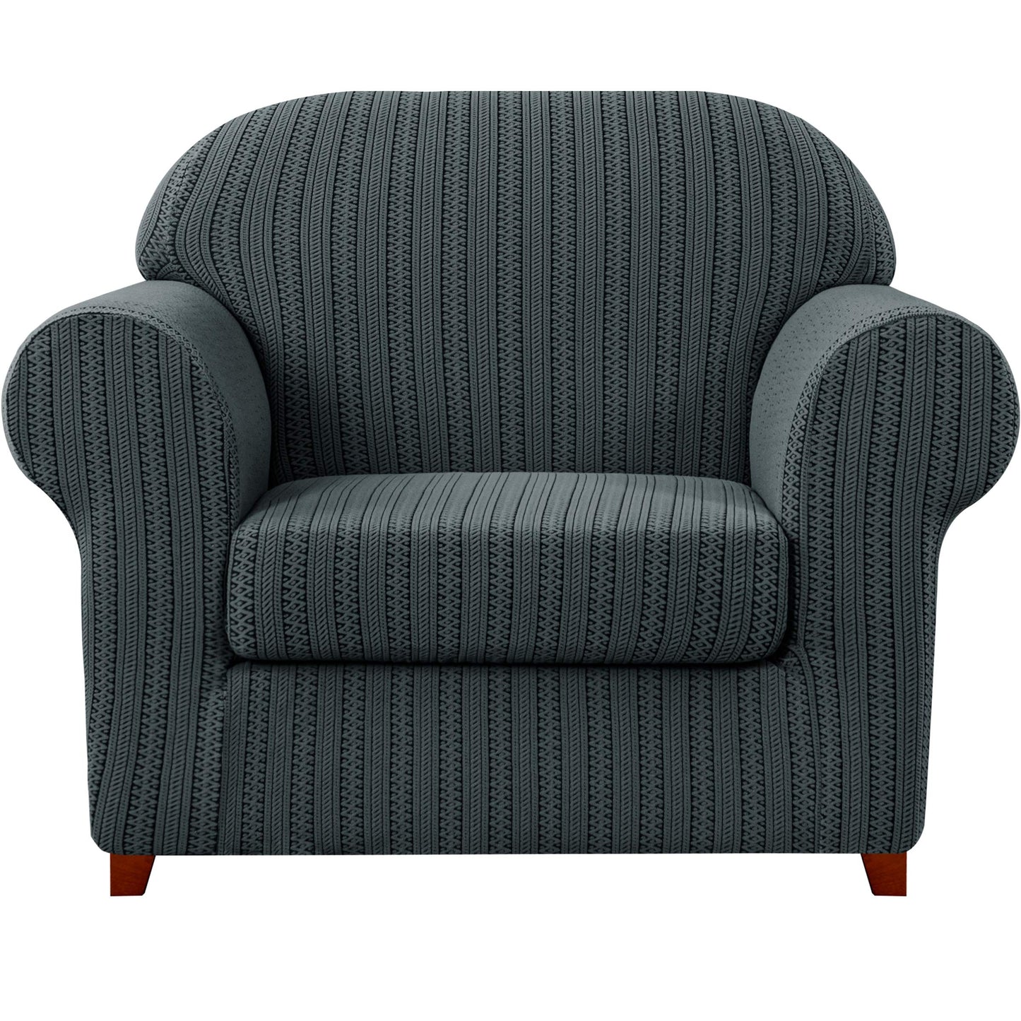 Knit and Stripes Stretch Armchair Cover