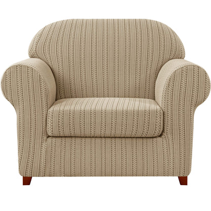 Knit and Stripes Stretch Armchair Cover