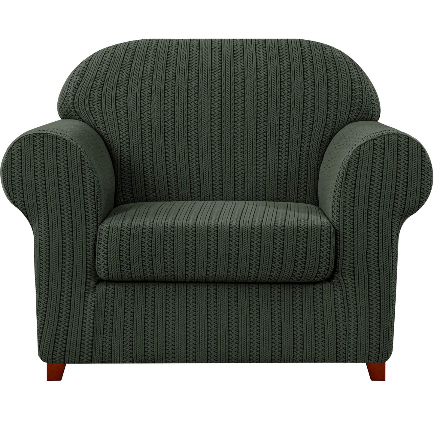 Knit and Stripes Stretch Armchair Cover