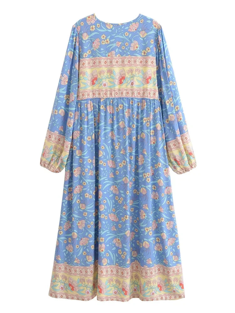 Moonlit Garden Long Sleeve Maxi Dress