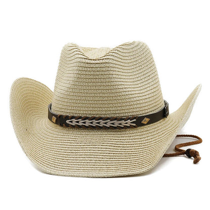 Straw Woven Leather Decorative Cowboy Hat