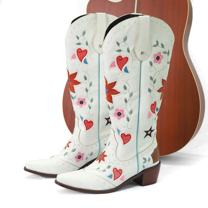 Boho Chic Embroidered Western Cowboy Boots