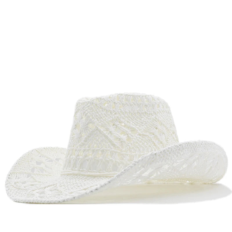 Solid Couples Western Cowboy Hollow Out Straw Hat