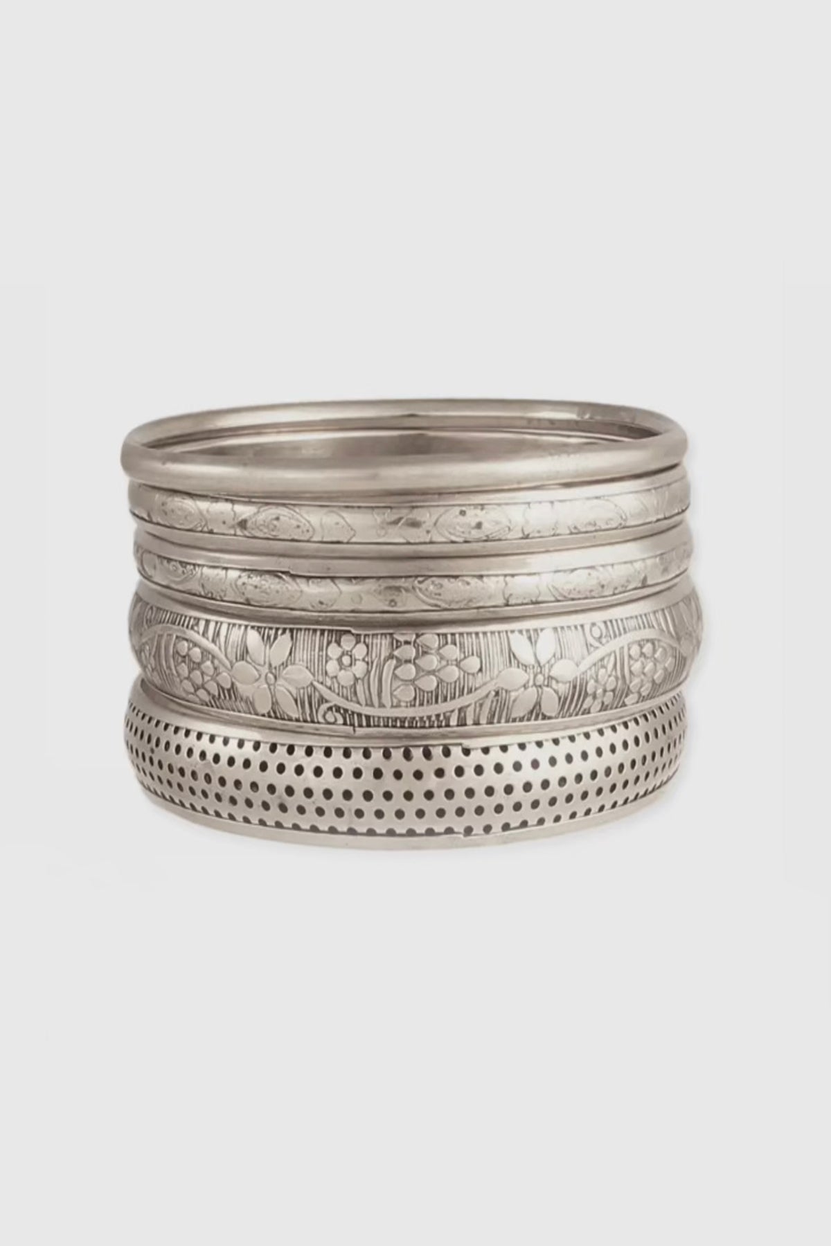 SILVER STACKING BANGLES