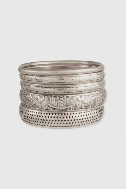 SILVER STACKING BANGLES