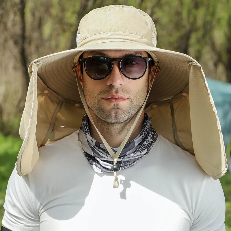 Detachable Curtain Neck Protection Boonie Hat